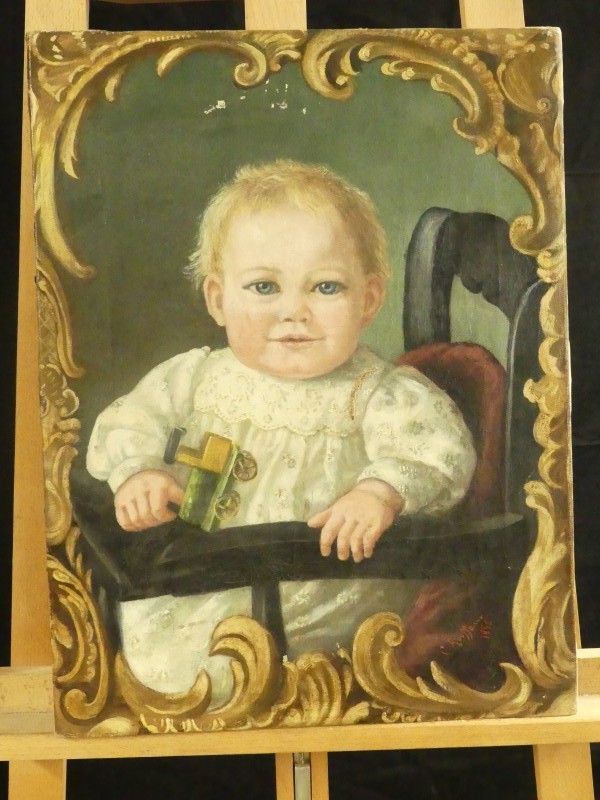 Olieverf op doek - jong kind 1895