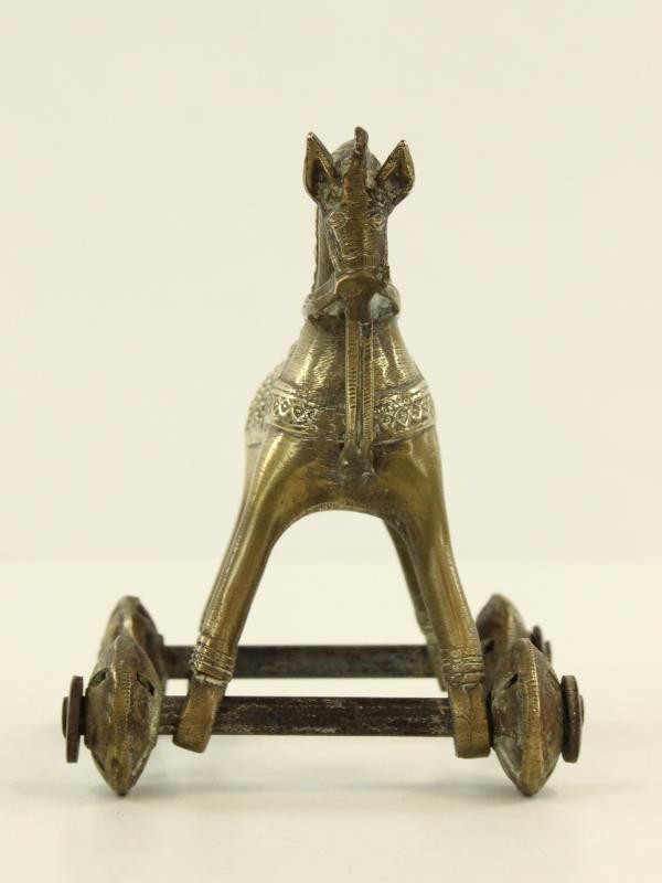 Messing temple toy - paard met ruiter