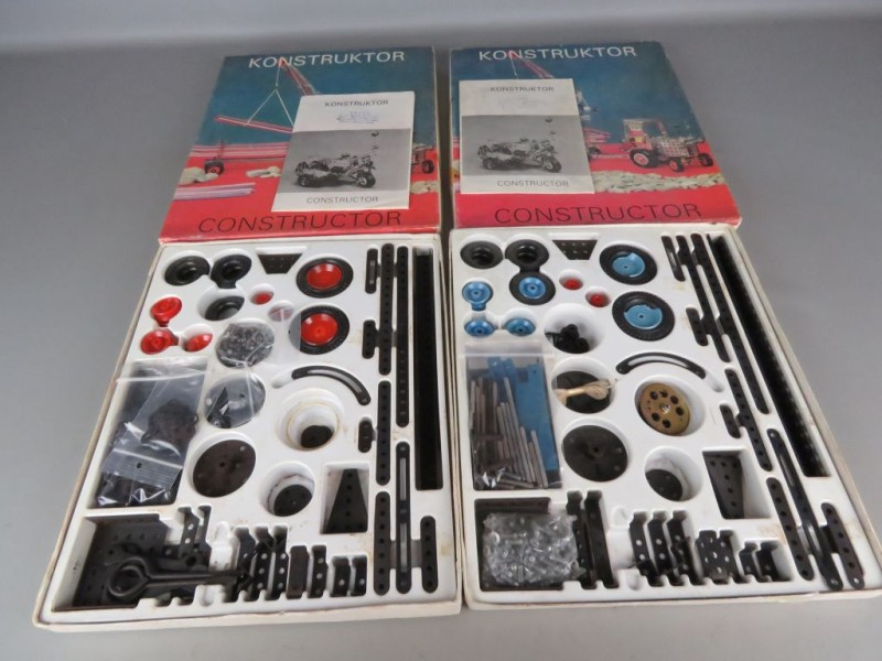 Vintage 2 x metalen speelgoed - Konstruktor (1988)