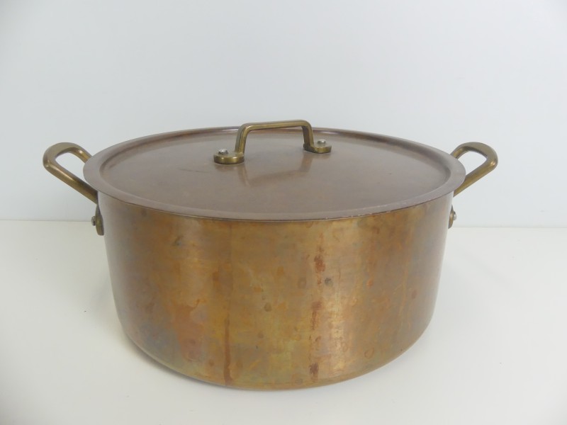 Vintage koperen pannen-potten set (1)