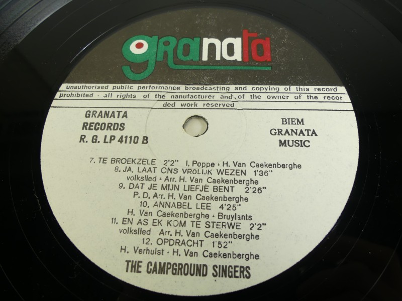 ‎Vintage elpee -  The Campground Singers (De Elegasten) - gesigneerd – 1968