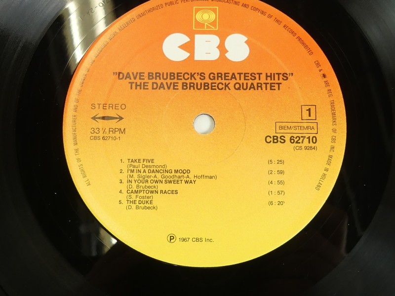 Dave Brubeck LP – Dave Brubeck's Greatest Hits