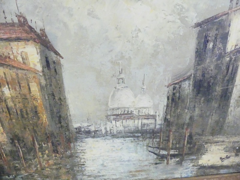 Vintage/antiquariaat - Roeles – schilderij – Canal grande Venetië