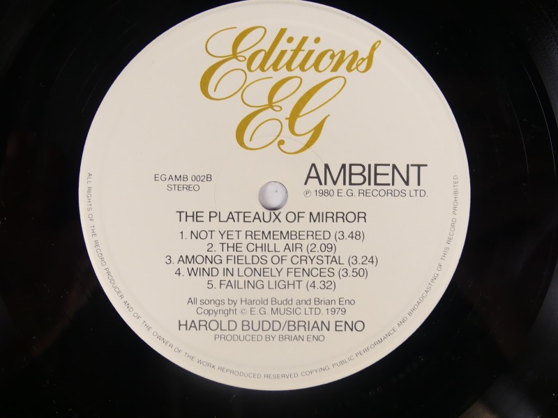 Brian Eno / Harold Budd - Ambient 2 LP
