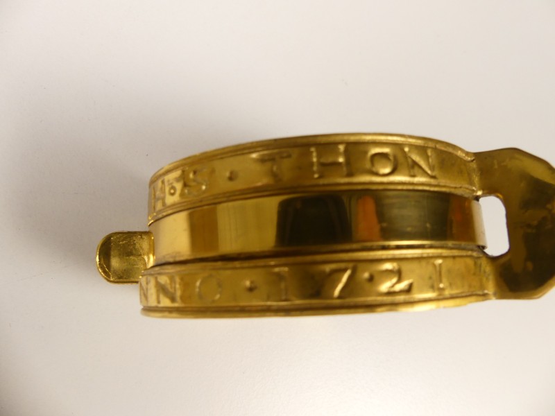 Vintage zonnewijzer ring - ANNO 1721 inscriptie