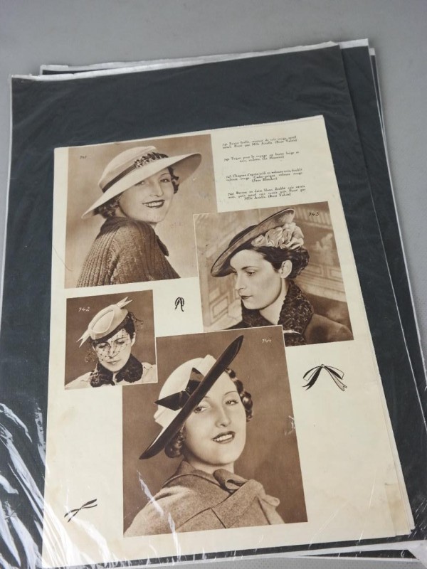 Meerdere vintage modeprenten  1935-1937.