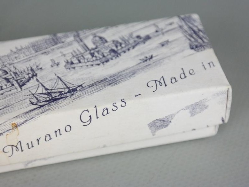 Handgemaakte kroontjespen van Murano-glas met verzilverde punt