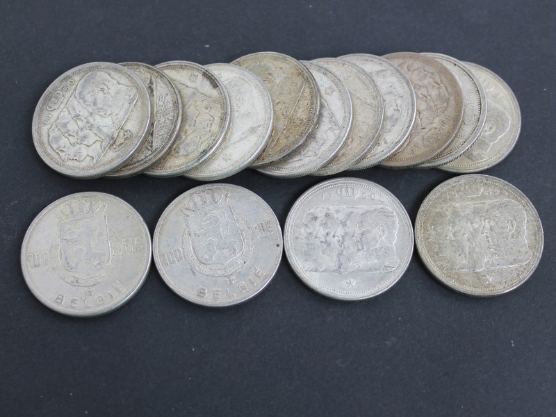 15 x 100 Belgische Franken uit 1948 tot 1951