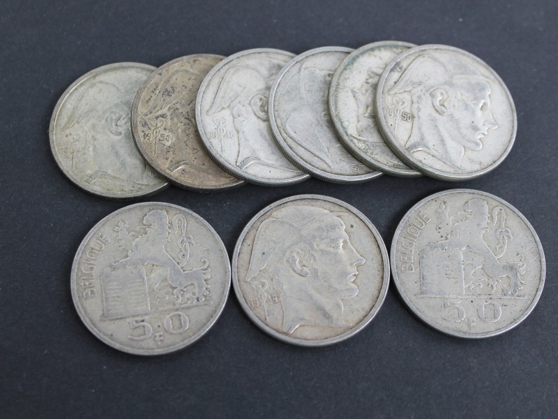 9 munten 50 Belgische Frank - 1948 tot 1951