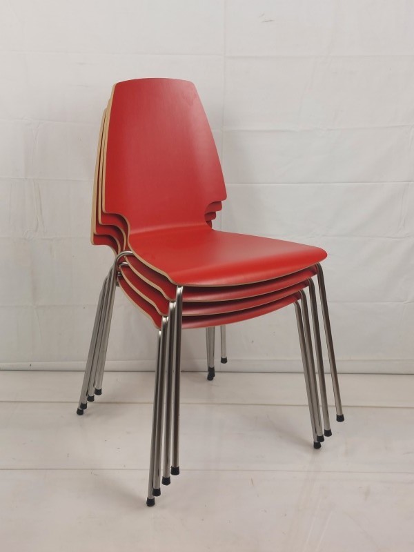 3 rode stoelen IKEA