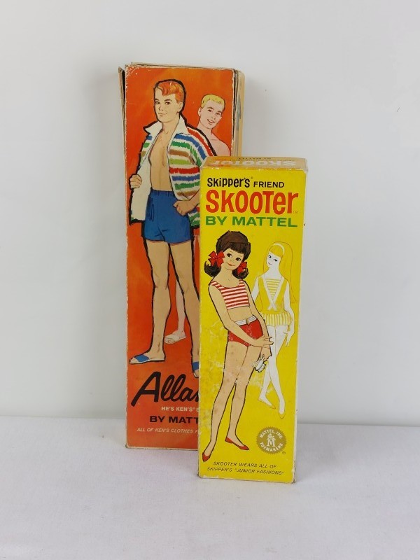 Set met vintage Skooter en Allan barbiepop
