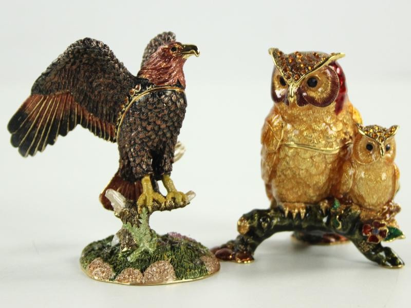 Vintage duo snuisterijdoosjes Leonardo Collection - roofvogels