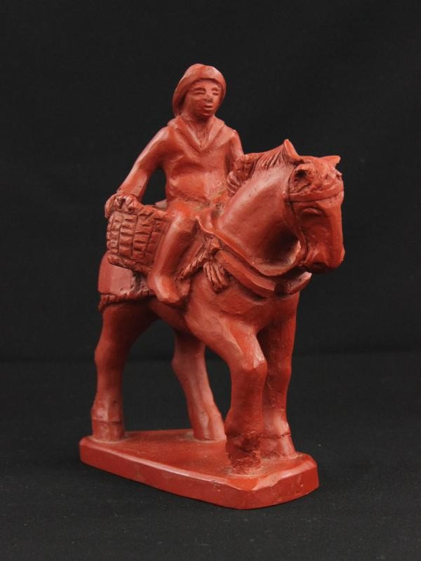 Terracotta garnaalvisser te paard - M. Florizoone