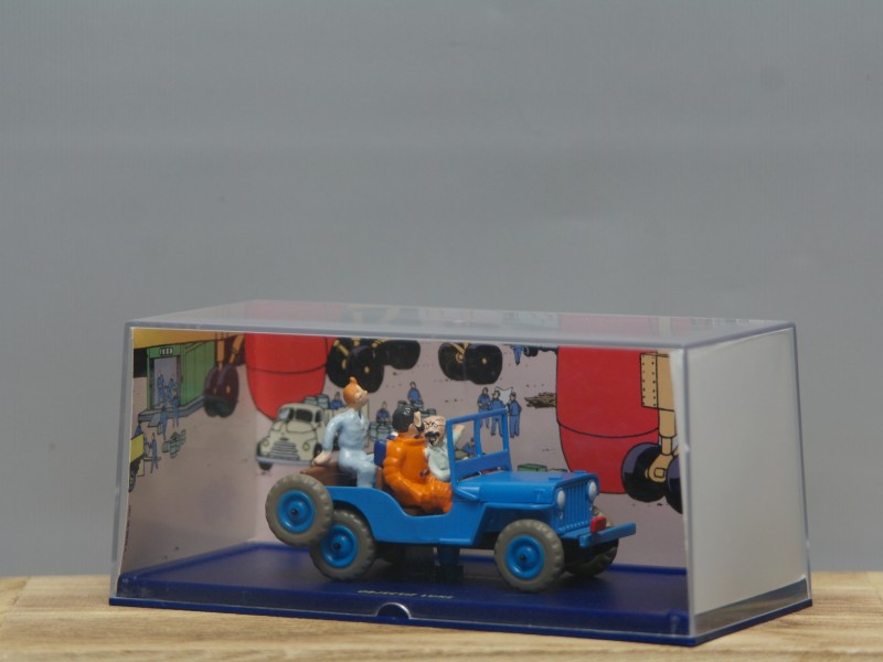 Tintin "Objectif Lune"- De blauwe Jeep van Kuifje- Schaalmodelauto Herge-Moulinsart (Art. 767 D)