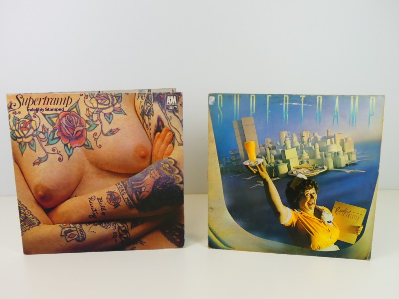 2x LP's Supertramp 'Indelibly Stamped' en 'Breakfast in America'