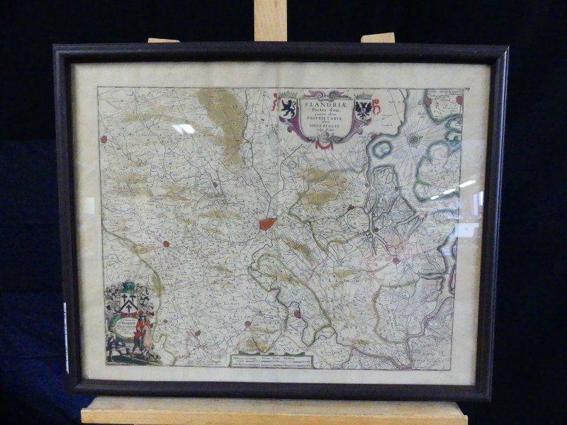 Lithografische kaart van Vlaanderen in 1645