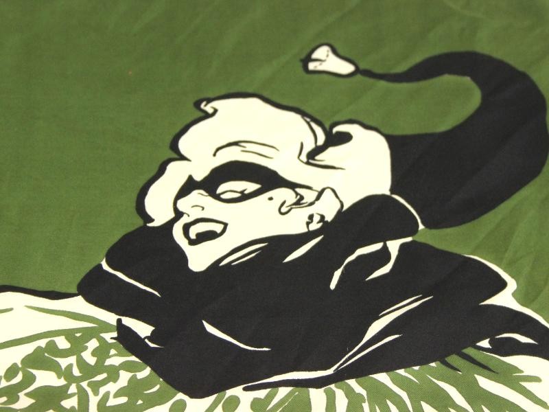 Prachtige foulard gemerkt Fred Carlin Paris, afbeelding van René Gruau
