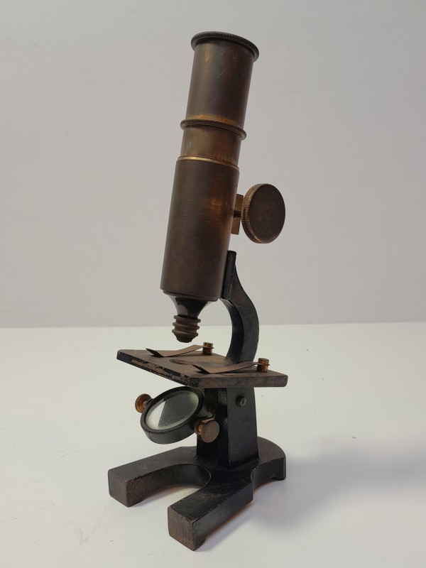 antieke koperen spiegel microscoop