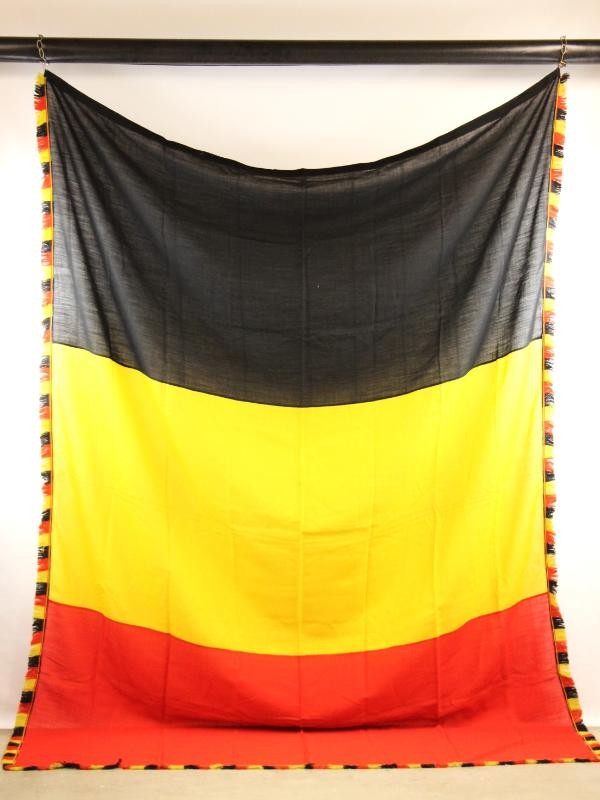 Grote vintage stoffen Belgische vlag
