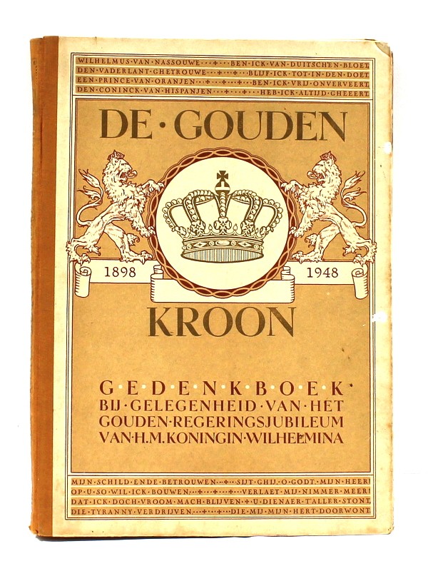 Vintage gedenkboek 'De Gouden Kroon'