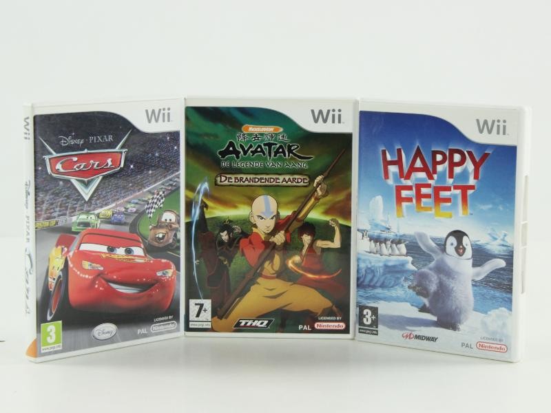 Set van 3 tekenfilm geïnspireerde videospelletjes voor de Wii