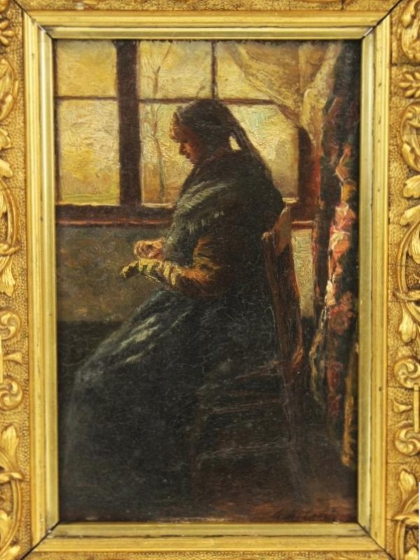 Alphonse Allaerts antiek olieverfschilderij op paneel