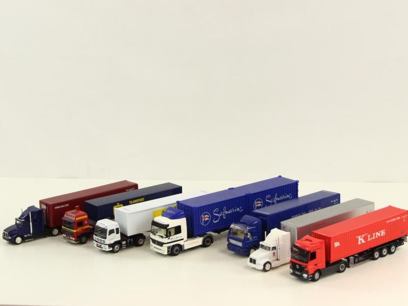 XL Metalen Vrachtwagens (38 cm) + 2 containerschepen - Rederijen en transport