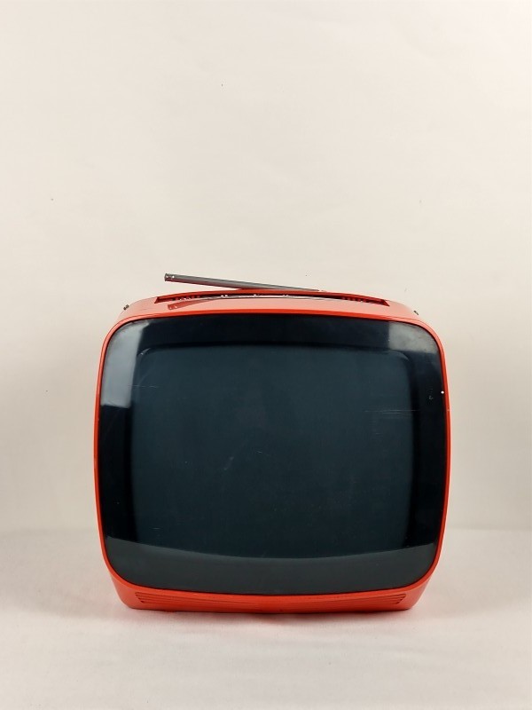 Vintage oranje mini tv Indesit