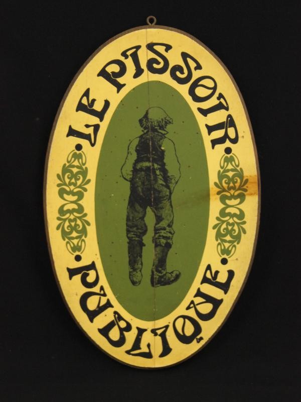 'Le Pissoir Publique' Amerikaanse decoratieve plaque 1970