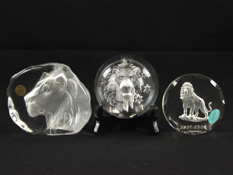 Glasloodkristallen sier leeuwen verzameling