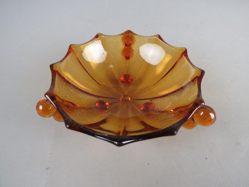 Amber glazen schaal