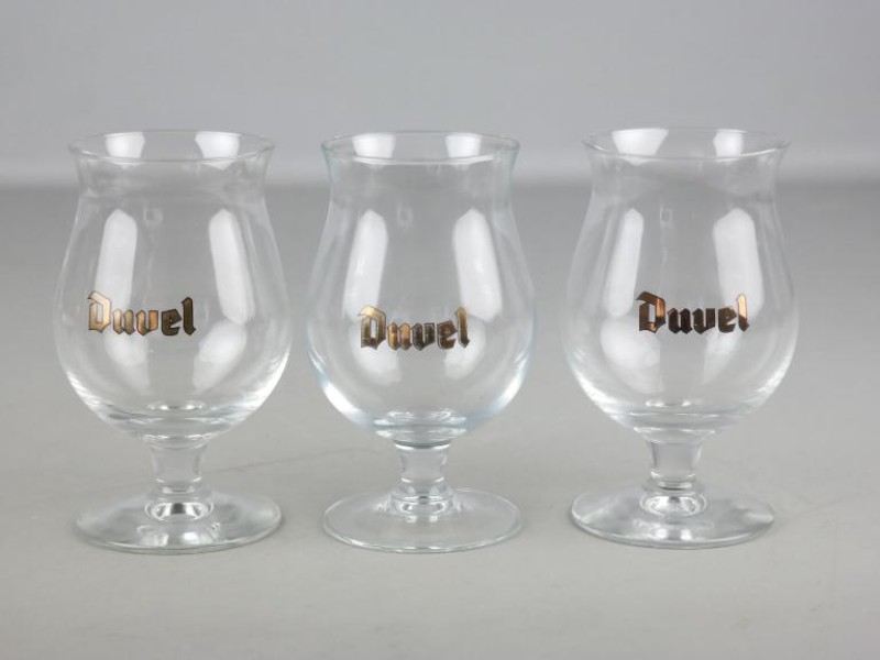 3 echte Duvel glazen