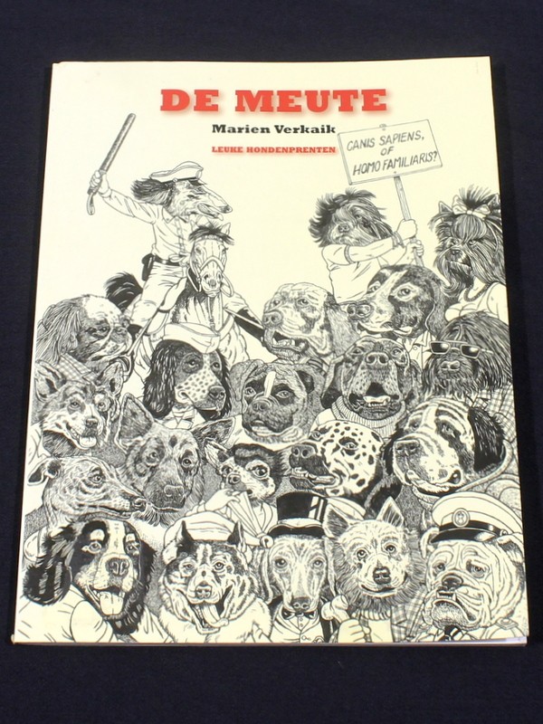 Vintage boek De Meute - leuke hondenprenten