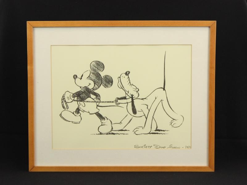 Zeefdruk Mickey Mouse en Pluto (Society Dog Show 1939) - The Art