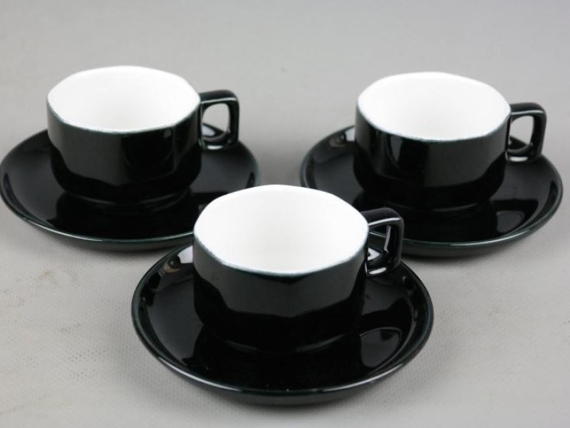 3 Espresso Boch tassen en borden