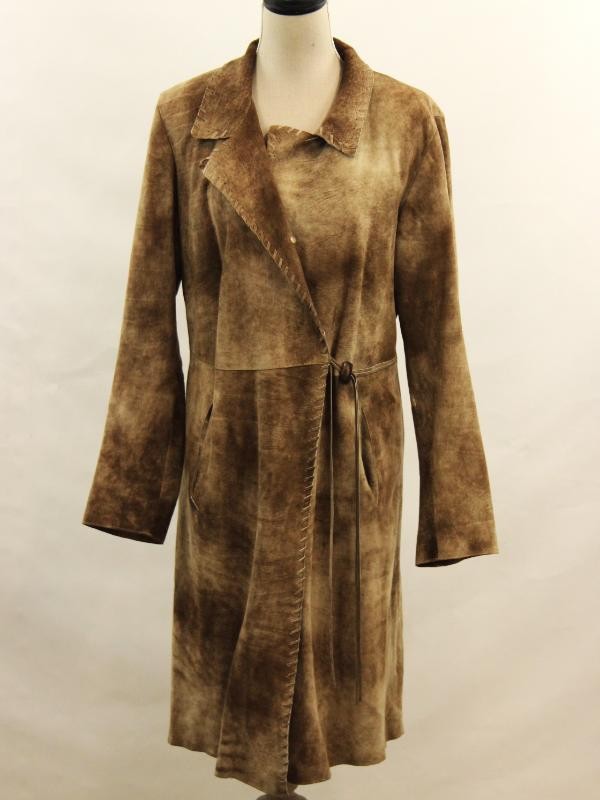 Prachtige mantel, volledig uit suède - gemerkt Oakwood, solid leather brand