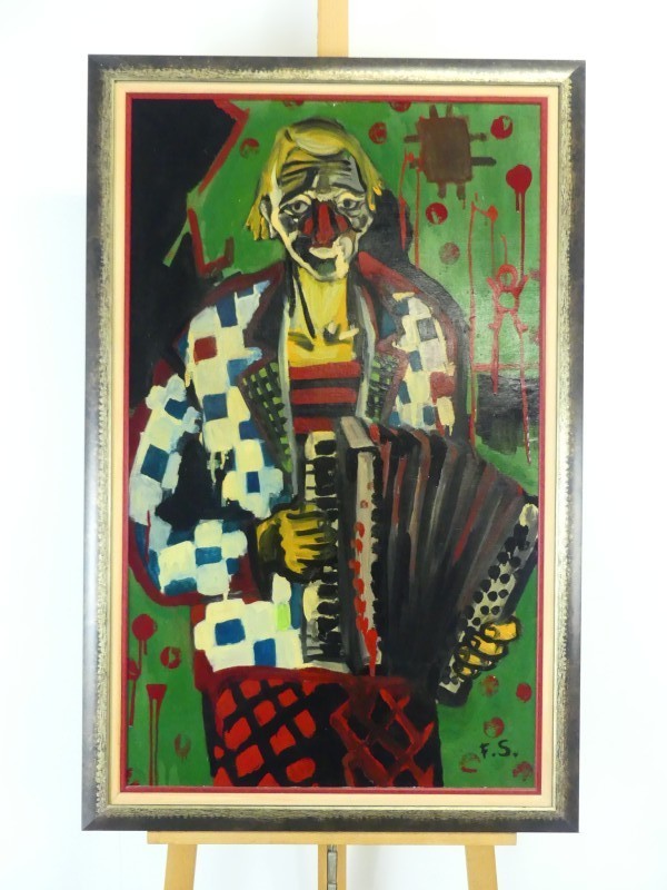 Clown met harmonica