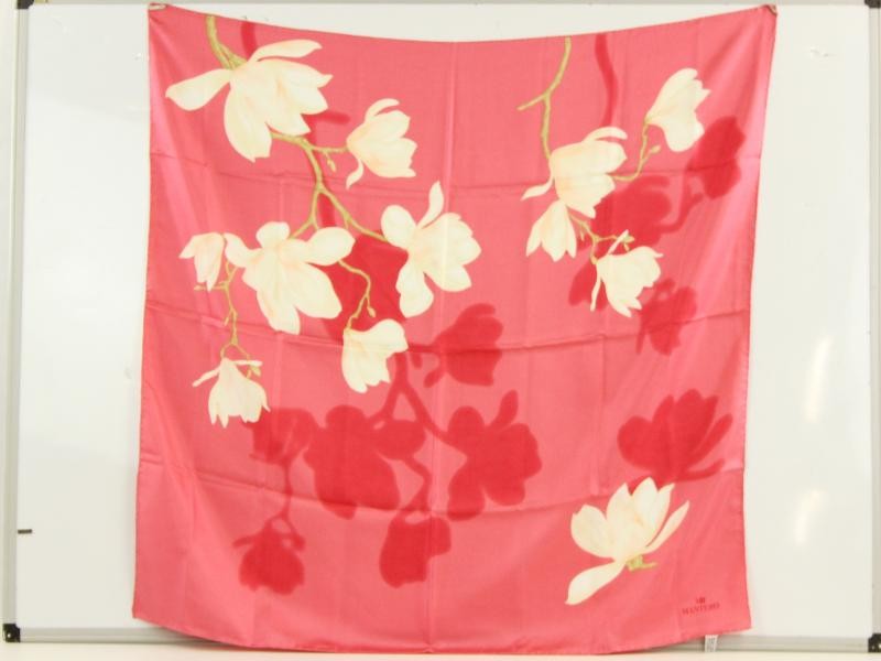 Zijden foulard met bloemenmotief - gemerkt MII Mantero