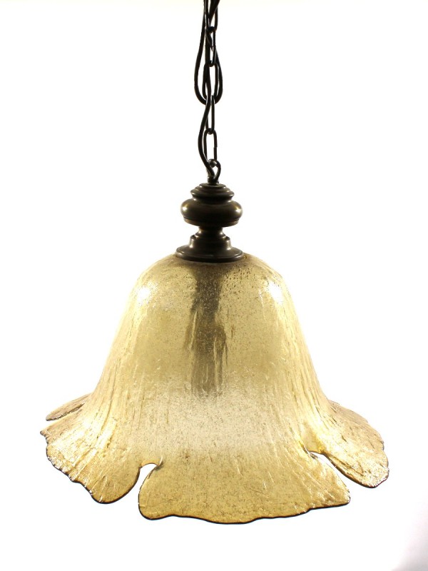 Amber Glass Tulip Pendant Lamp