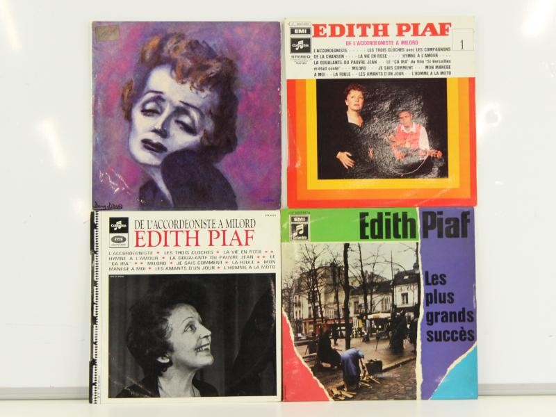 Lot van 4 LP's met Franse Chanson gezongen door Edith Piaf