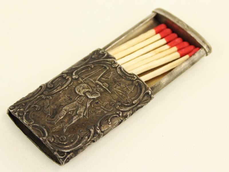 Art nouveau 800 zilveren lucifer houder