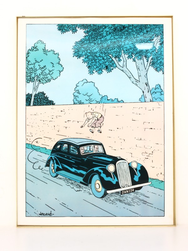 Offsetdruk poster "Kuifje – De Zwarte Rotsen"