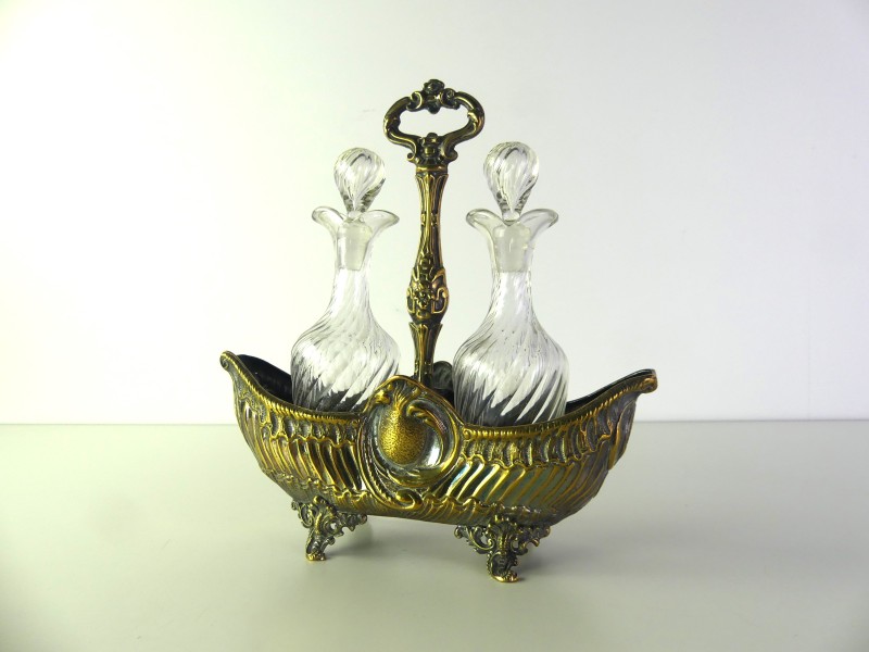 Sierlijke vintage olie-en-azijn set – barok-rococo stijl