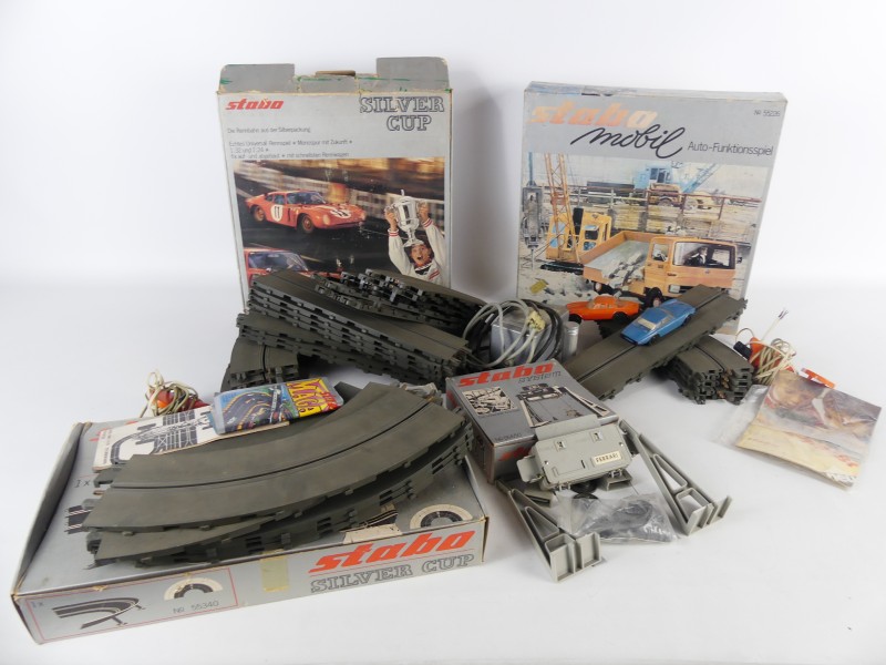 Vintage Stabo Silver Cup & Mobil racebaanset