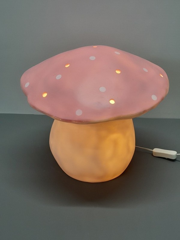 Vintage Roze Paddenstoel Tafellamp – Heico