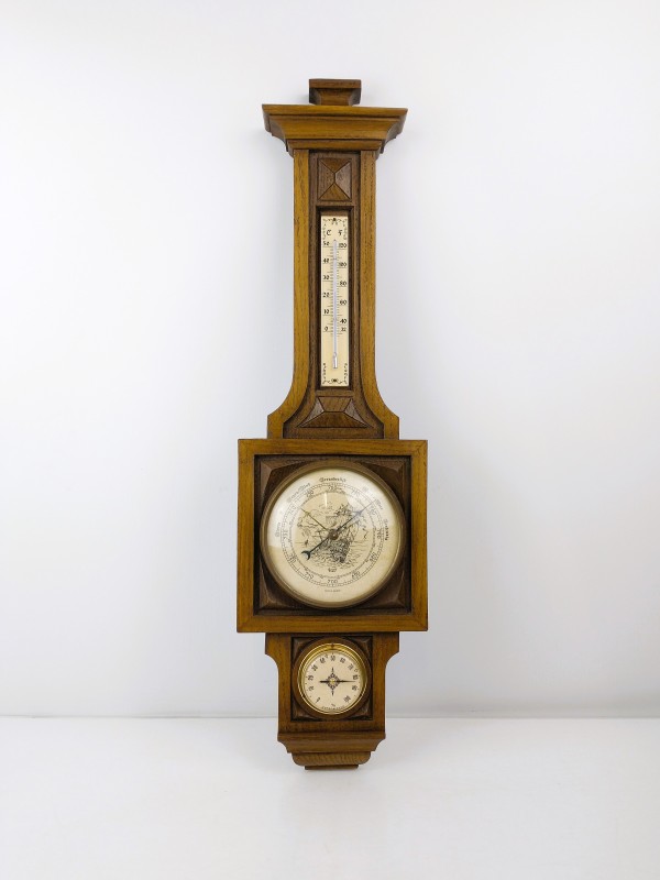 Vintage barometer met thermometer en hygrometer – België, ca. jaren 1970 – merk A.P. BARO.