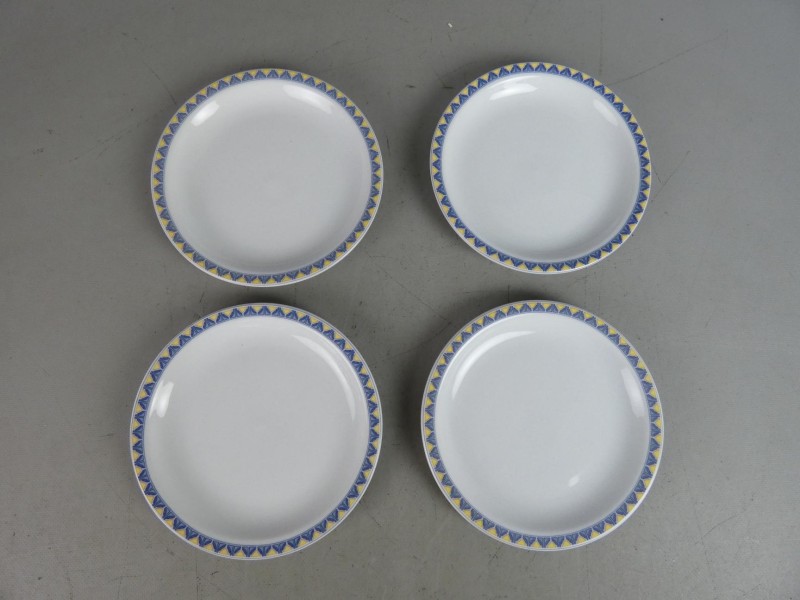Set van vier porseleinen borden - Costa Verde