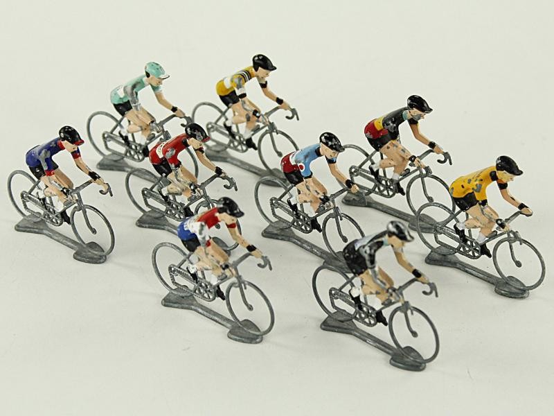 Set van metalen miniatuur wielrenners