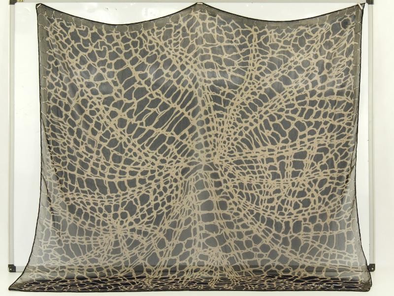 Foulard met luipaardprint in marineblauw en beige Christian Dior