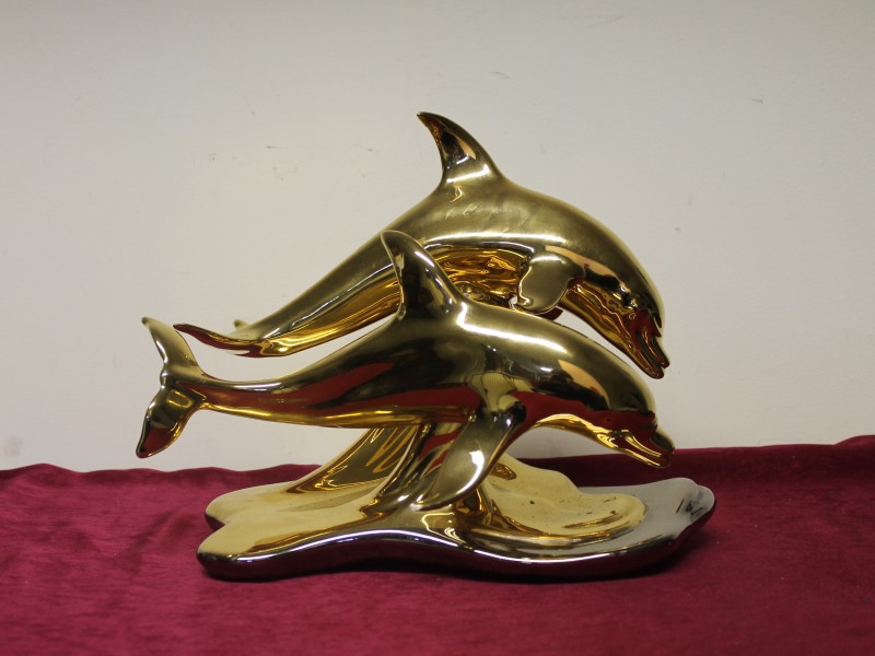Vintage beeldje van 2 dolfijnen (Art. 2900)